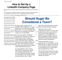 images of articles from customer newsletters