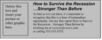Example of offer to encourage your customers to respond to your newsletter